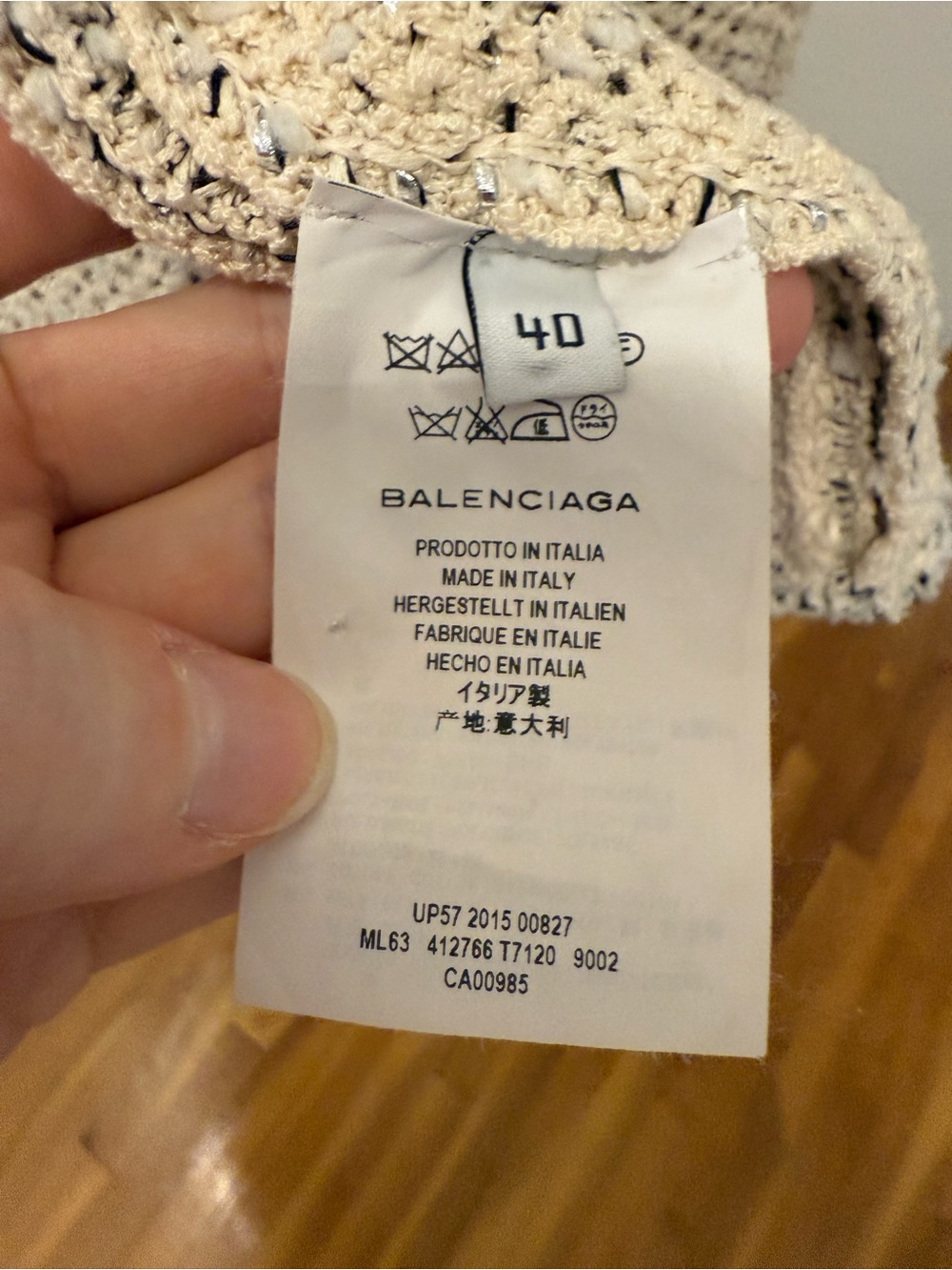 2015 Balenciaga Cream & Black Tweed Button-Front Cardigan Jacket - Picture 10 of 10